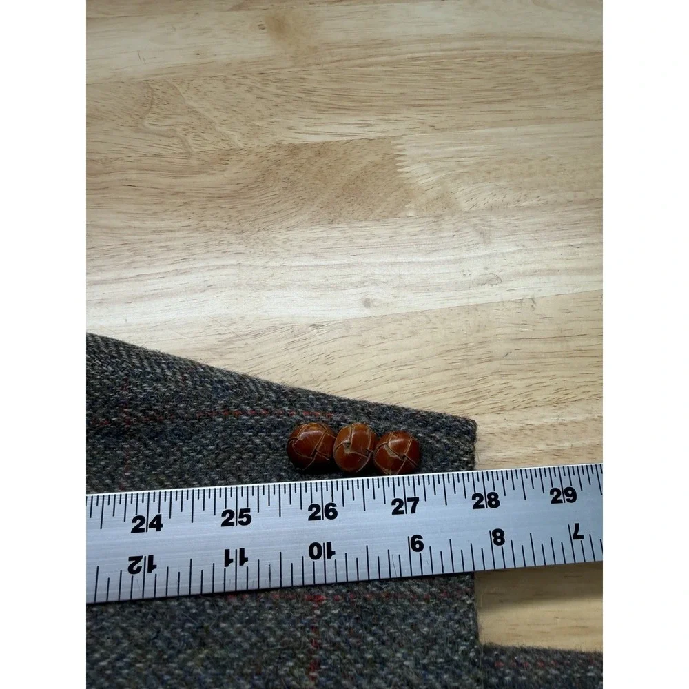 Norm Thompson‎ Tweed Shooting Blazer 48R Brown Herringbone Wool Elbow Patch VTG